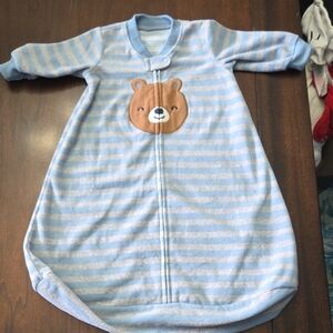 Carter's Light Blue Striped Bear Sleep Sack